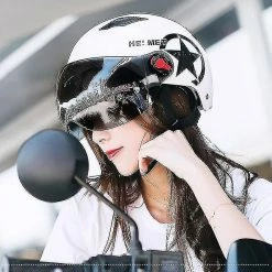 Unbranded Casque De Moto Scooter Vélo Ouvert Uv Protection Casque -VTT électrique semi-rigide Soldes Magasin 318855037 max