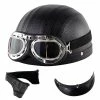 Harley Helmet Casque Harley Moto Demi-visage Casque En Cuir Avec Lunettes Anti-uv 54-60cm -VTT électrique semi-rigide Soldes Magasin 380162079 max