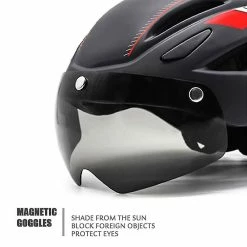 Unbranded Ltcmfc Bike Helme Avec Lunettes Magnétiques Détachables Casque De Vélo De Montagne Réglable Équipement De Cyclisme 52-62cm -VTT électrique semi-rigide Soldes Magasin 530465735 max