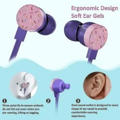 Unbranded Donut Earbuds Pour Les Enfants, Cute Earbud In-ear Casque Cadeau Filaire Pour Les écolières Filles Et Garçons Avec Mi -VTT électrique semi-rigide Soldes Magasin 548809847 max