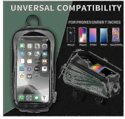 Unbranded Sac De Support De Téléphone De Vélo Grande Capacité Tpu écran Tactile Casque Trou Cyclisme Téléphone Montage Top Tube Pochette Accessoires De Vélo Pour Smartphone Moins De 7,0 '' -VTT électrique semi-rigide Soldes Magasin 642420238 max