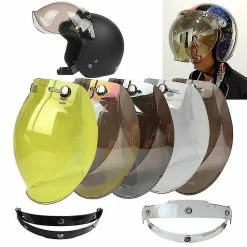 Unbrandded Casque Ouvert Visière Casque Moto Casque Bulle Visière Visière Lentilles Casque Moto Accessoires (avec Support) Transparent -VTT électrique semi-rigide Soldes Magasin 644414669 max