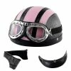 Unbranded Casque Harley Moto Demi-visage Casque En Cuir Avec Lunettes Anti-uv 54-60cm -VTT électrique semi-rigide Soldes Magasin 712582190 max
