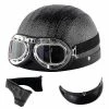 Harley Helmet Casque Harley Moto Demi-visage Casque En Cuir Avec Lunettes Anti-uv 54-60cm