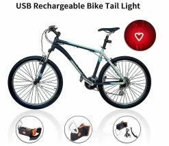 Nw 1776 Feu Arrière De Vélo, Lumière Arrière De Vélo à Led Rechargeable USB, Feu Arrière De Vélo étanche, Rouge Haute Intensité, Lampe De Sac à Dos De Casque En Forme De Cœur, 5 Mode Stro