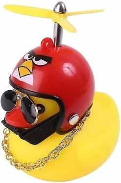 Nw 1776 Shxx 2 Packrubber Canard Jouet Ornements Jaune Canard Voiture Tableau De Bord Décorations Squeeze Canard Bicycle Cornes Hélice Casque Xq-zxc06