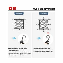 Unbranded Rhinowalk Support De Casque De Moto Net 8 Crochets En Métal Support De Filet De Bagage De Moto Mesh Storage Trun -VTT électrique semi-rigide Soldes Magasin 816083940 max