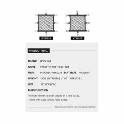 Unbranded Rhinowalk Support De Casque De Moto Net 8 Crochets En Métal Support De Filet De Bagage De Moto Mesh Storage Trun -VTT électrique semi-rigide Soldes Magasin 816084032 max