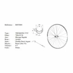 Roue Vélo - Roue Arrière Vélo - - 6/7 Vitesses - Axe à Blocage Rapide - Double Paroi - Couleur Argent - Avis / Test